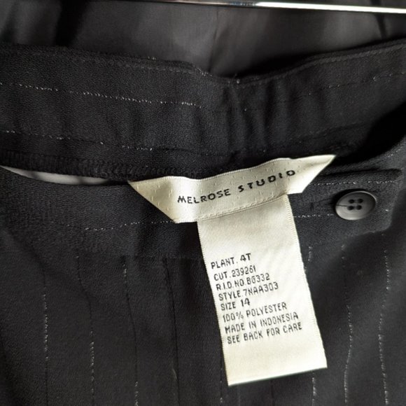 Melrose Studio black polyester pants and zipper front jacket Suit size 14 - Picture 12 of 13